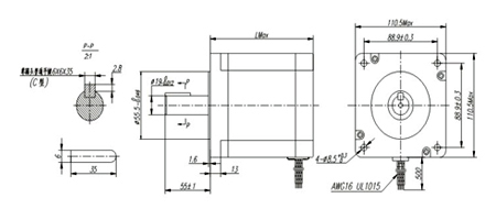 MS110 2406 details 2phase 1.8° High Quality Stepper Motor