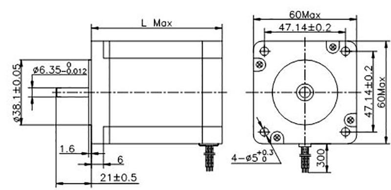 MS60 1404 detail 2phase 1.8° Stepper Motor
