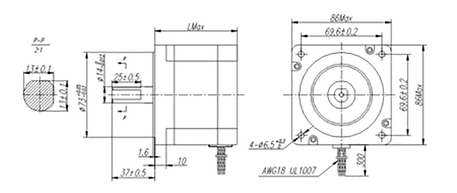 MS86 6803 detail 2phase 1.8° Stepper Motor Square Body